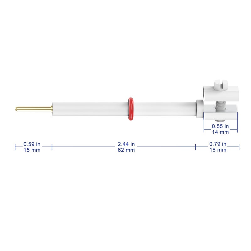 Labasics PTFE Platinum Electrode Holder, Electrolytic Cell Electrode Clamp Solid Sample Conductive Holder Clip with 10 x 10 mm High-Purity Platinum Sheet and PTFE Body - Image 2
